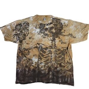 VTG Grateful Dead Skeleton & Roses Tie-Dye T-Shirt 2X By Sundog Hand Dyed Cotton